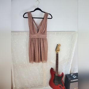 Lulu's Champagne Pink Mini Dress, Medium